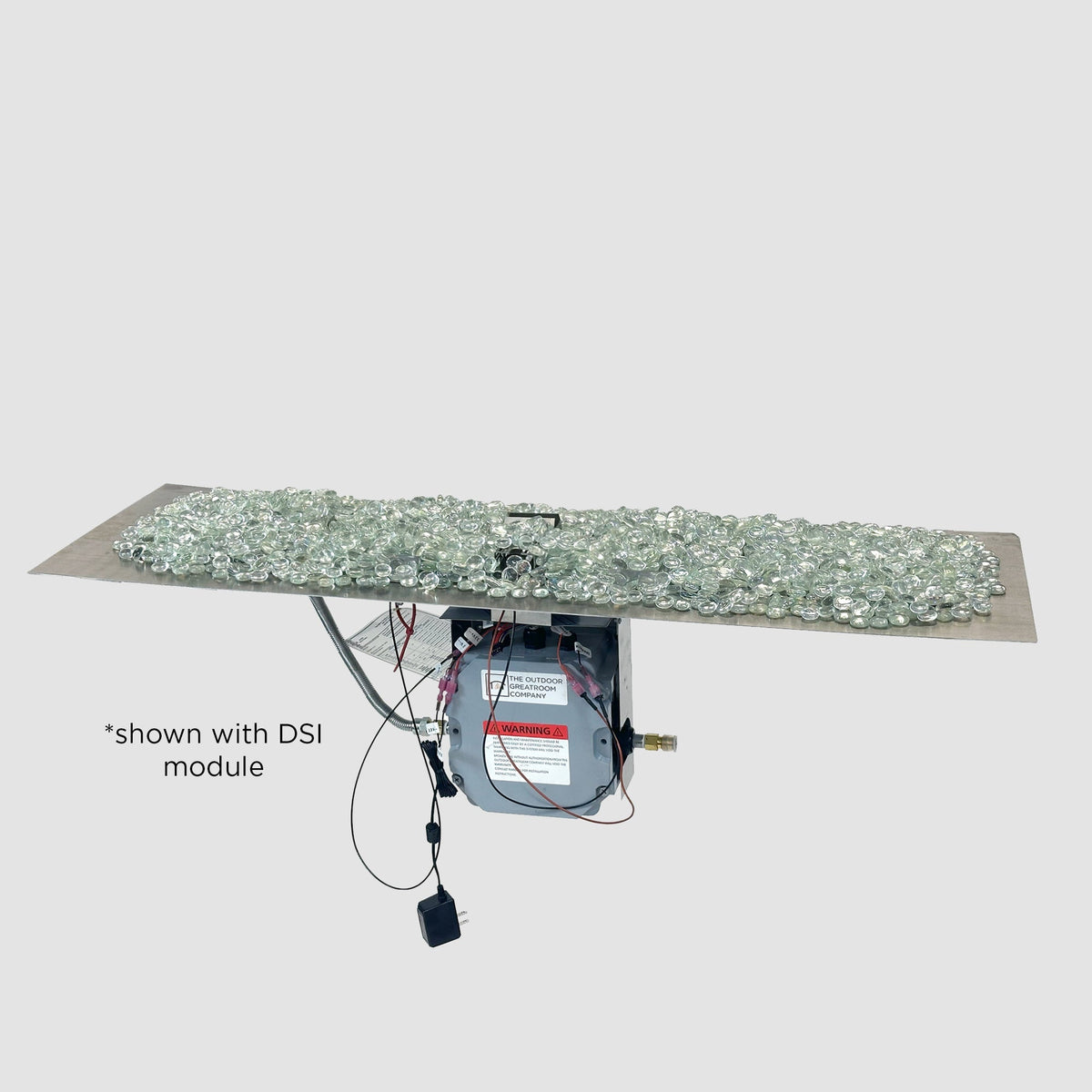 The Outdoor GreatRoom Crystal Fire Plus Linear Gas Burner Insert and Plate Kit - view 17