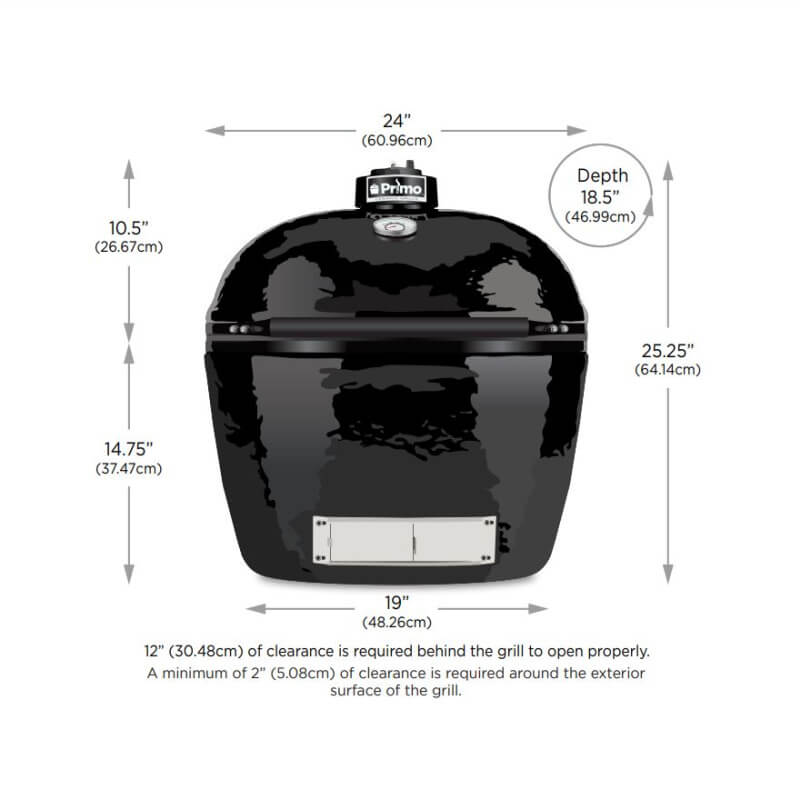 Primo All-In-One Oval Large 300 Ceramic Kamado Grill With Cart