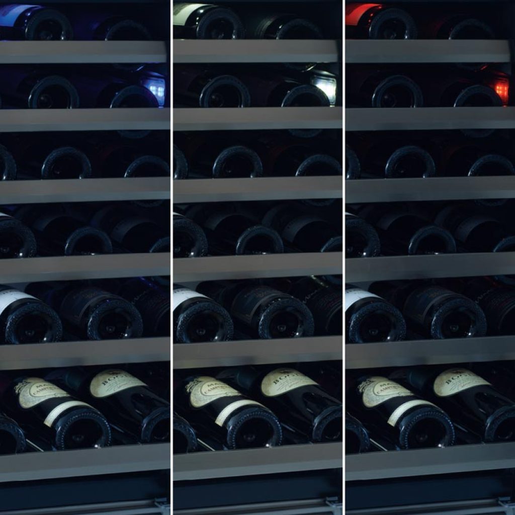 XO 24 Inch Designer Black Glass Indoor Dual Zone Wine Cooler Refrigeration - view 3