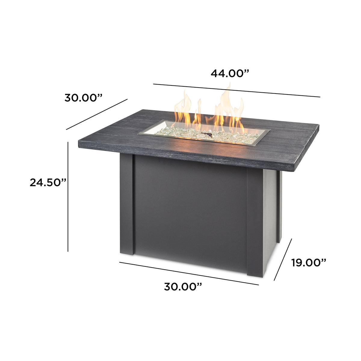 The Outdoor GreatRoom Havenwood Rectangular Gas Fire Pit Table 44" - view 32