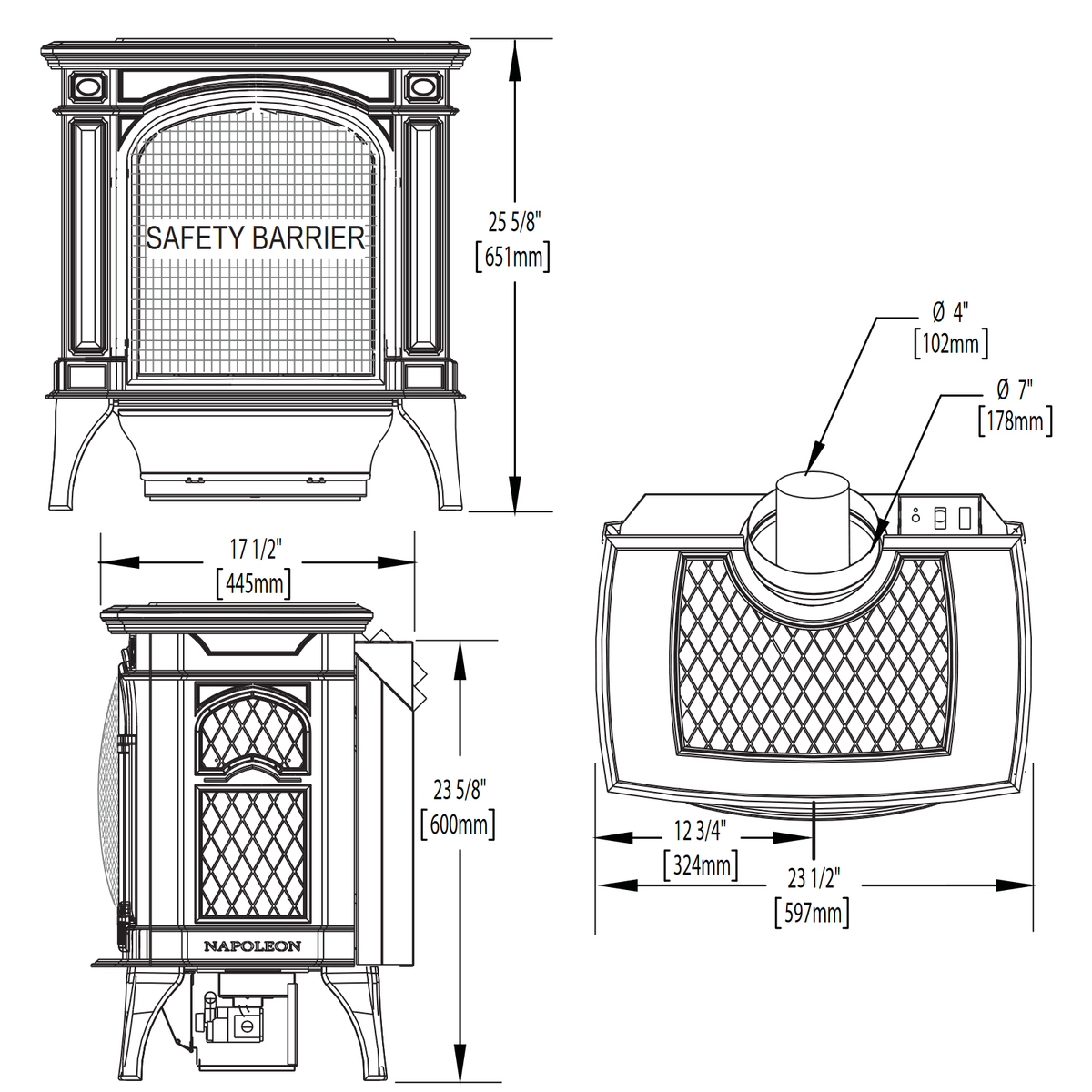 Napoleon Bayfield Direct Vent Cast Iron Gas Stove | GDS25 - view 3