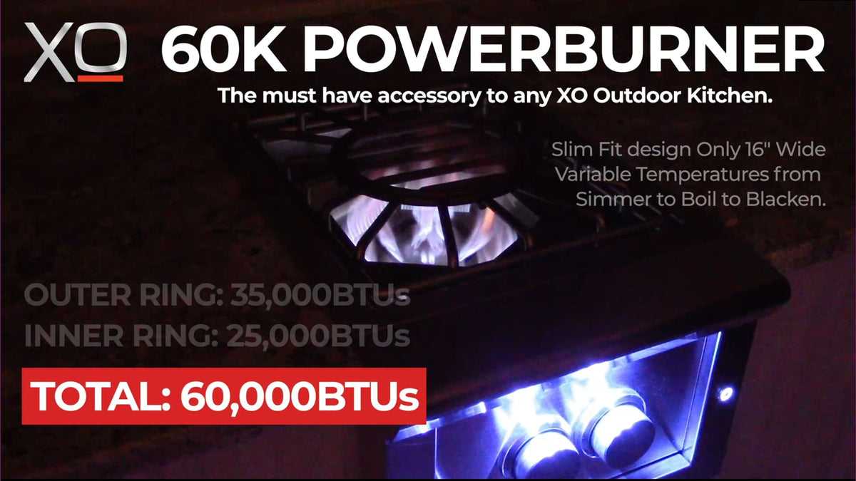 XO 16 Inch 60,000 BTU Power Gas Side Burner Built-In Outdoor - view 6