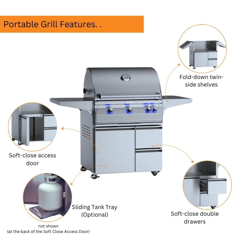 Fire Magic 30" Aurora A660i Portable Gas Grill - view 3