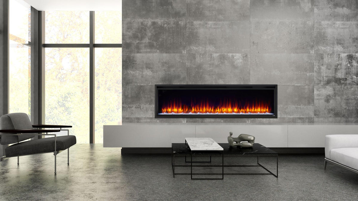 SimpliFire Allusion Platinum 72" Linear Electric Fireplace (SF-ALLP72-BK)