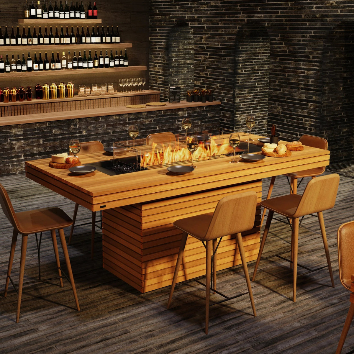 EcoSmart Fire Gin 90 Bar Height Fire Pit Table - view 5