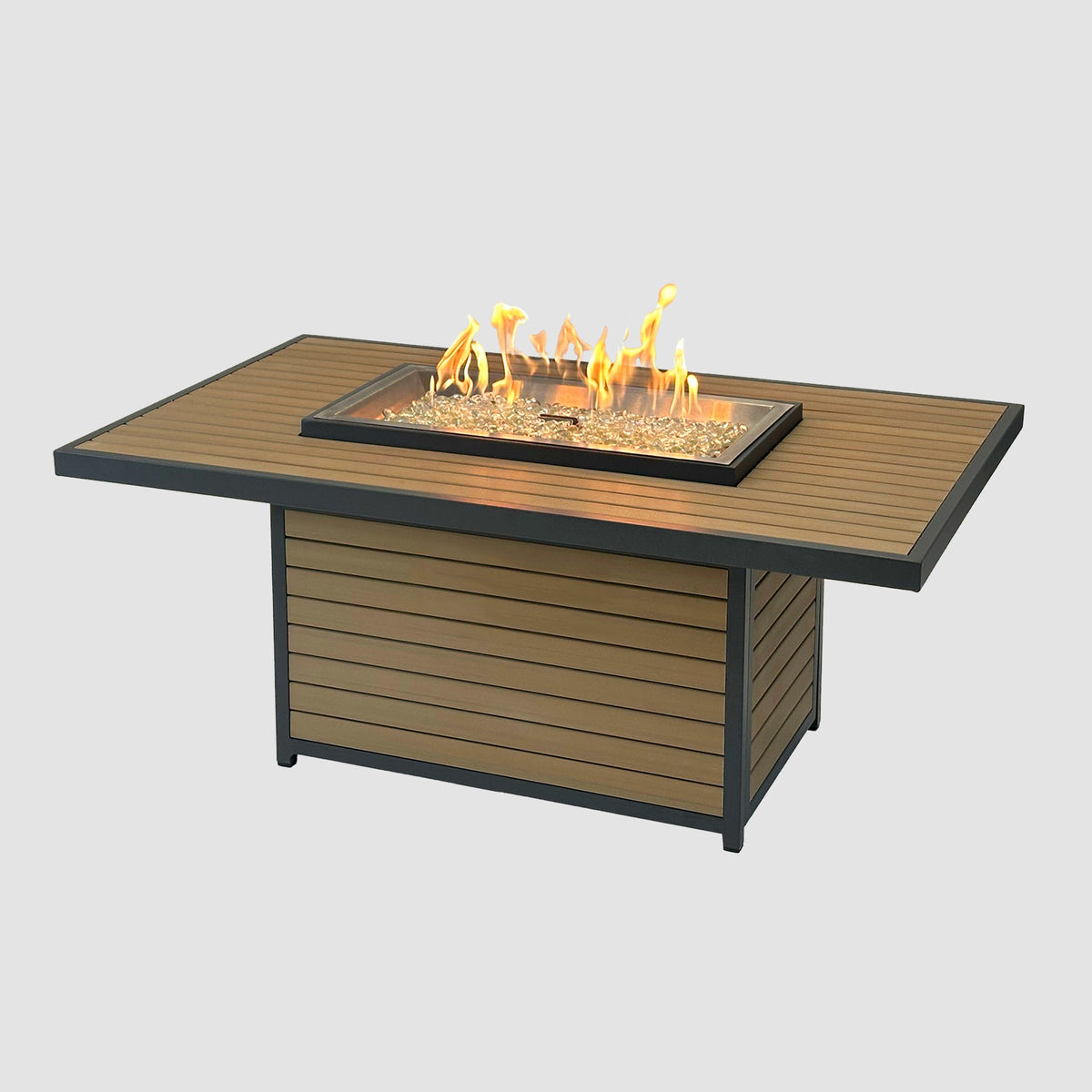 Outdoor GreatRoom Kenwood and Brooks Rectangular Chat Height Gas Fire Pit Table – view 13