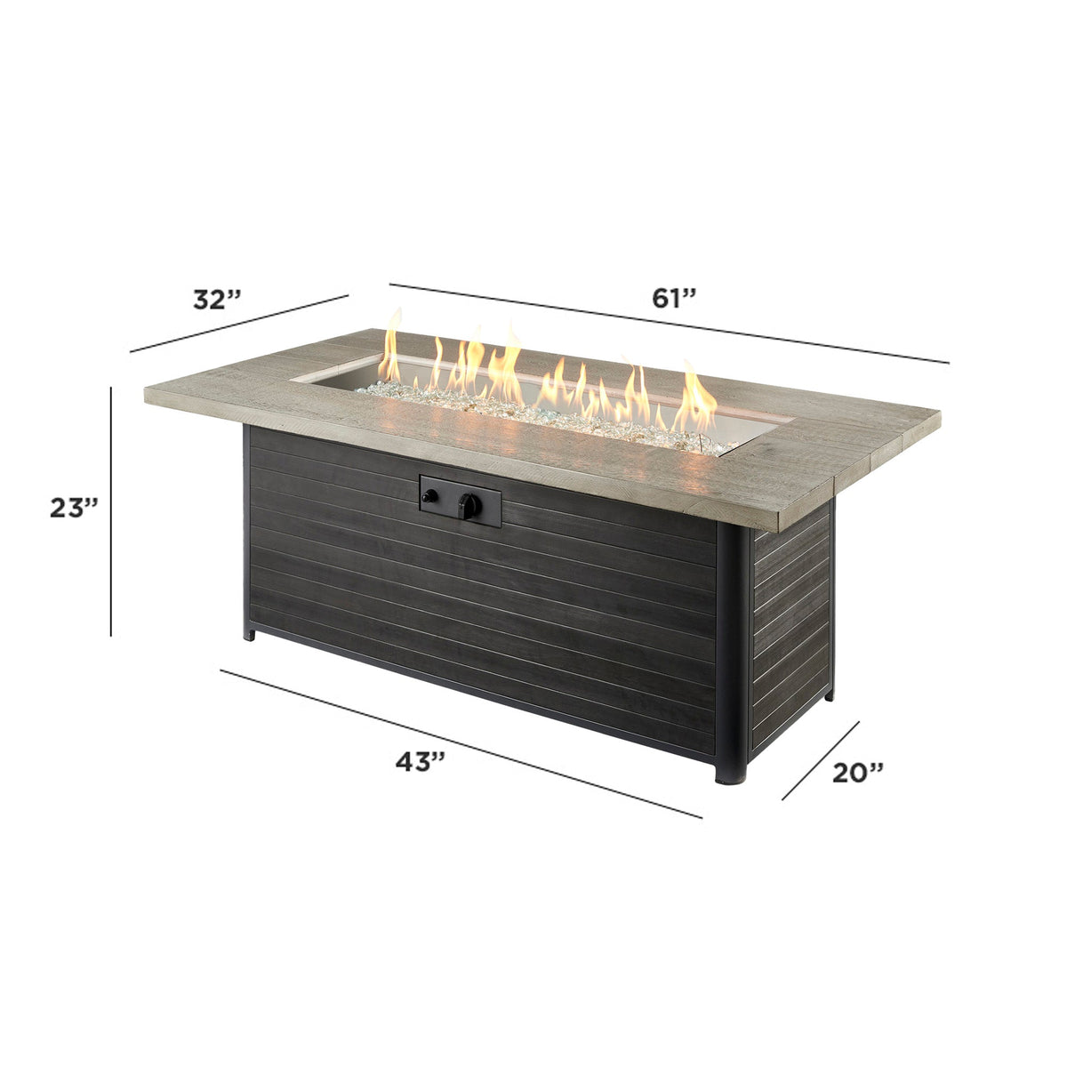 Outdoor GreatRoom Cedar Ridge Linear Gas Fire Pit Table – view 5