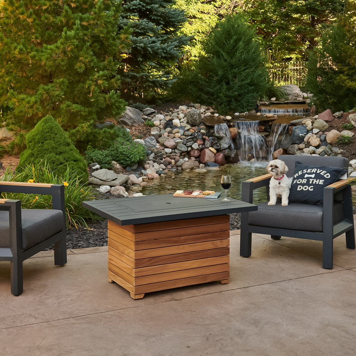 Outdoor GreatRoom Darien Rectangular Gas Fire Pit Table 42" – view 18