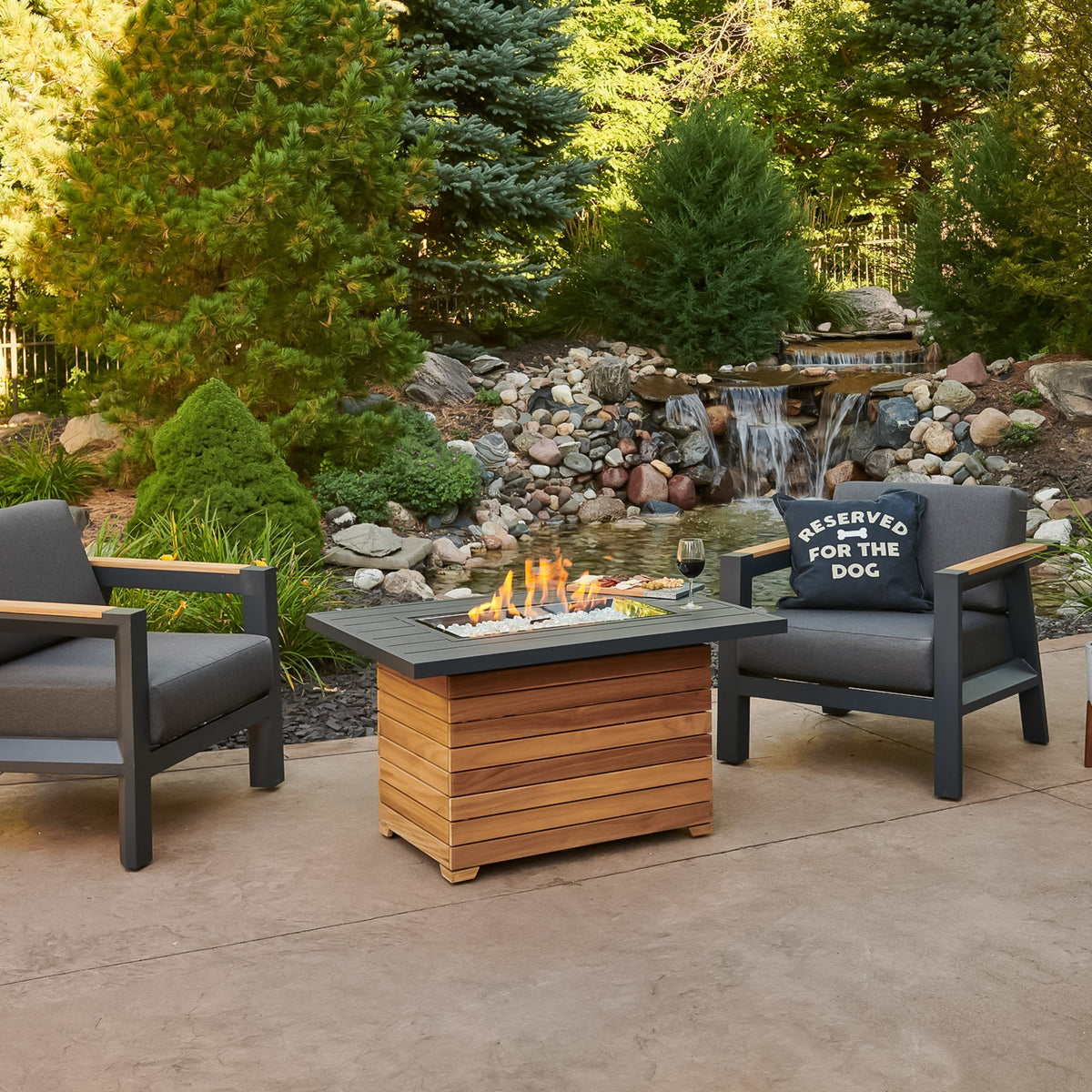 Outdoor GreatRoom Darien Rectangular Gas Fire Pit Table 42" – view 19