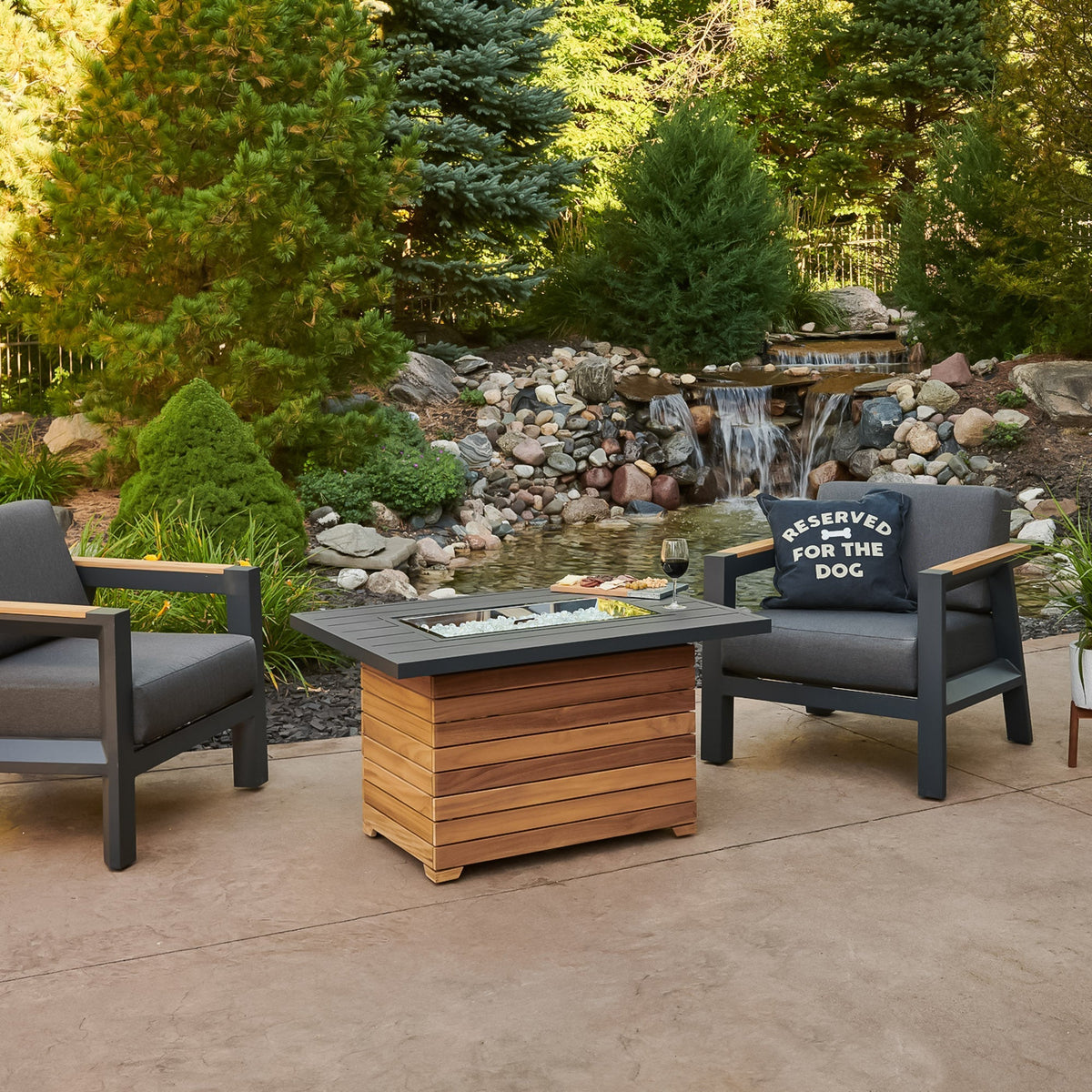 Outdoor GreatRoom Darien Rectangular Gas Fire Pit Table 42" – view 22