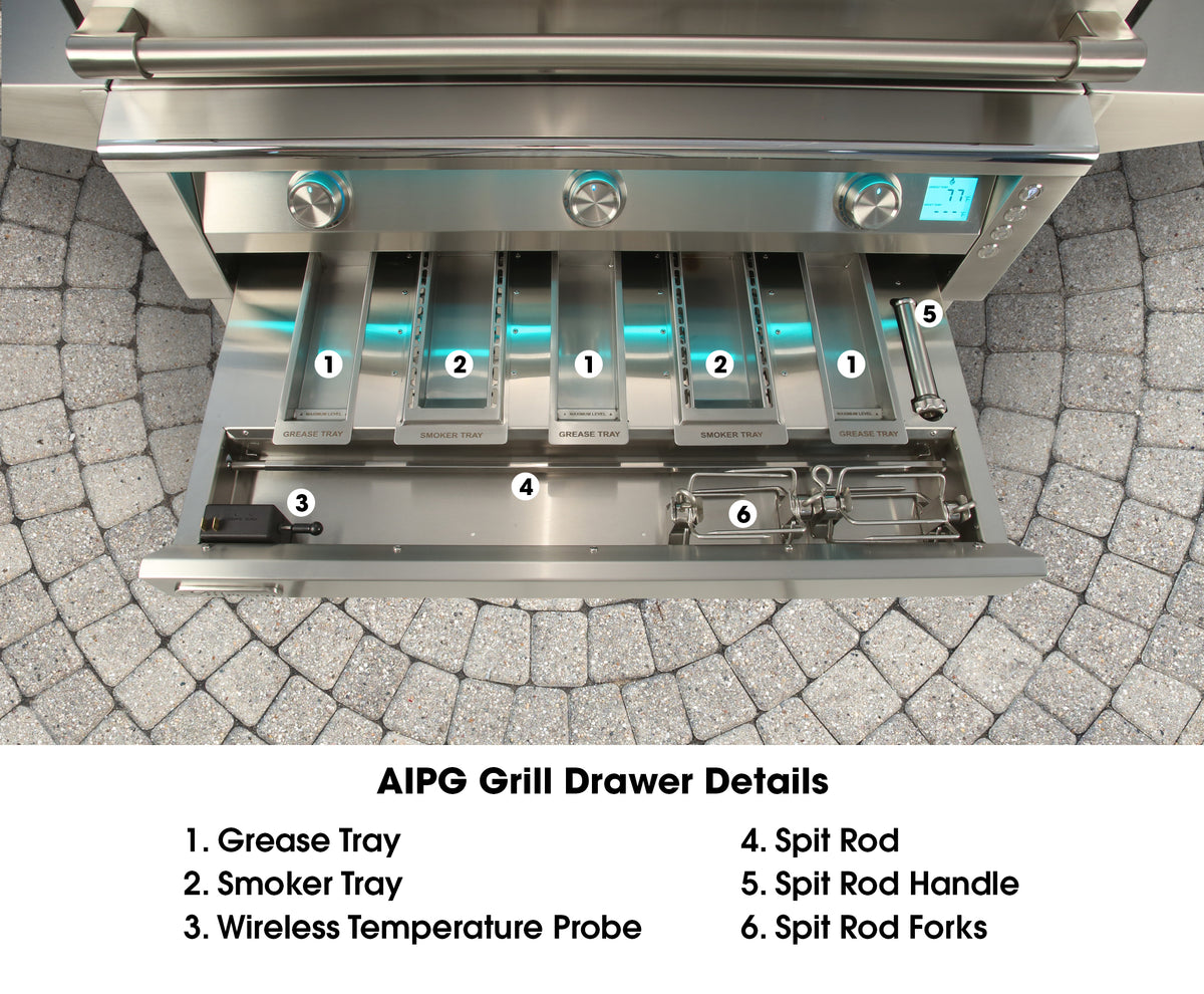 Alfresco Food Warming – drip tray diagram