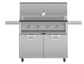 Aspire 42" Double Door Tower Cart, Steeletto finish, shown with a grill head (sold separately)