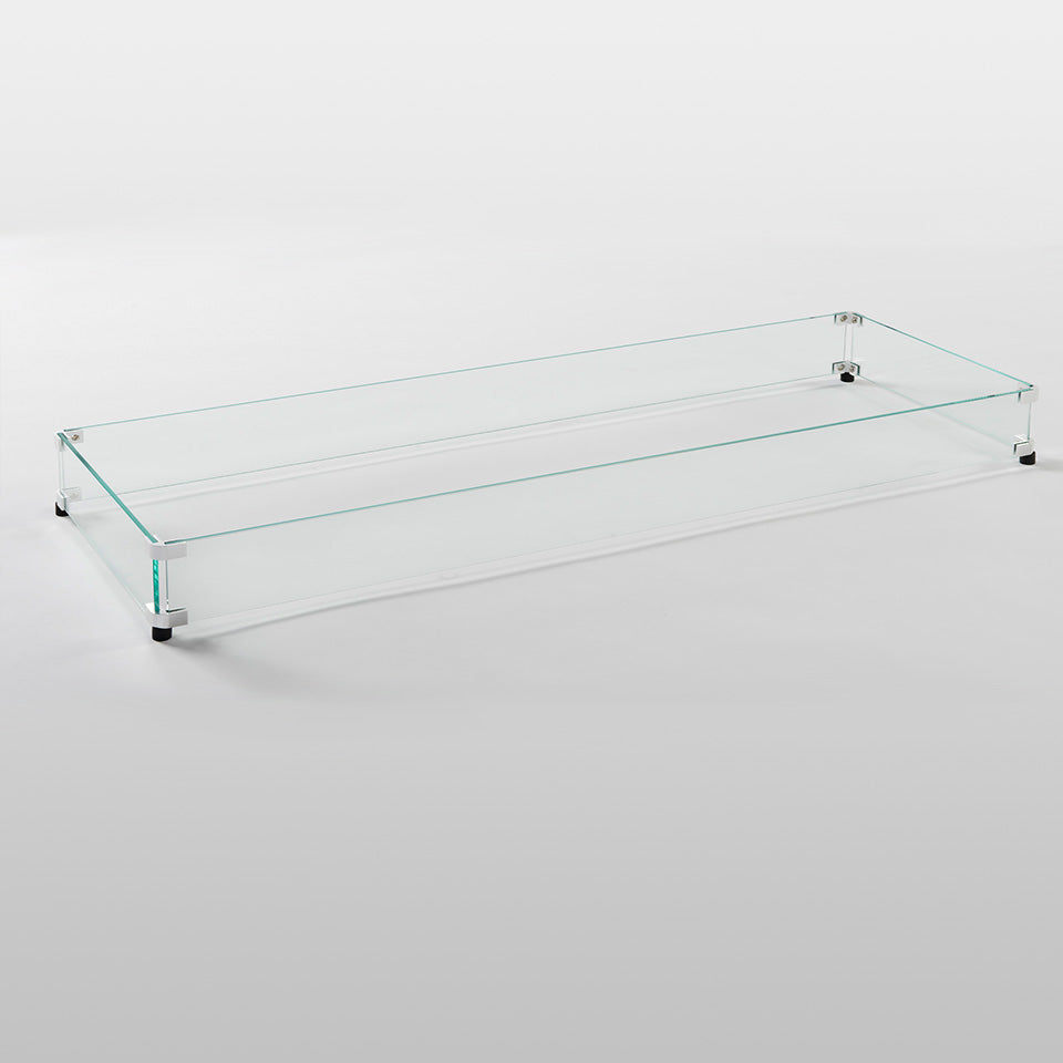 Outdoor GreatRoom Linear Glass Wind Guard