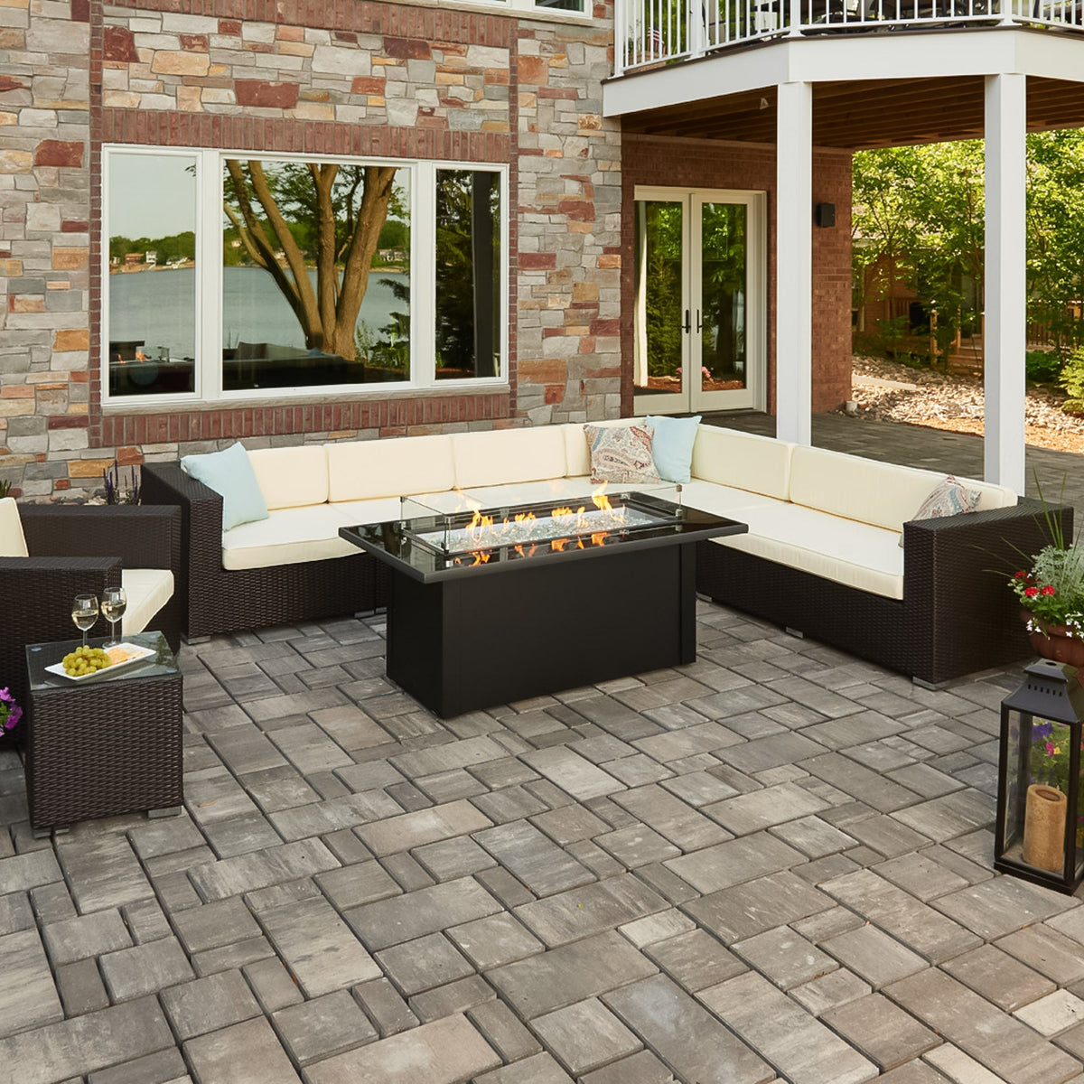 Outdoor GreatRoom Monte Carlo Linear Gas Fire Pit Table – view 9
