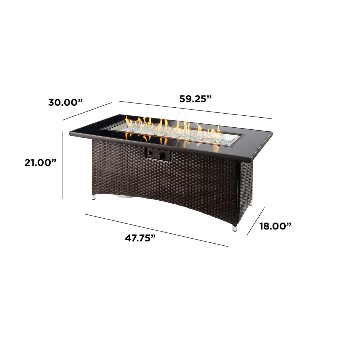 Outdoor GreatRoom Montego Linear Gas Fire Pit Table – view 5