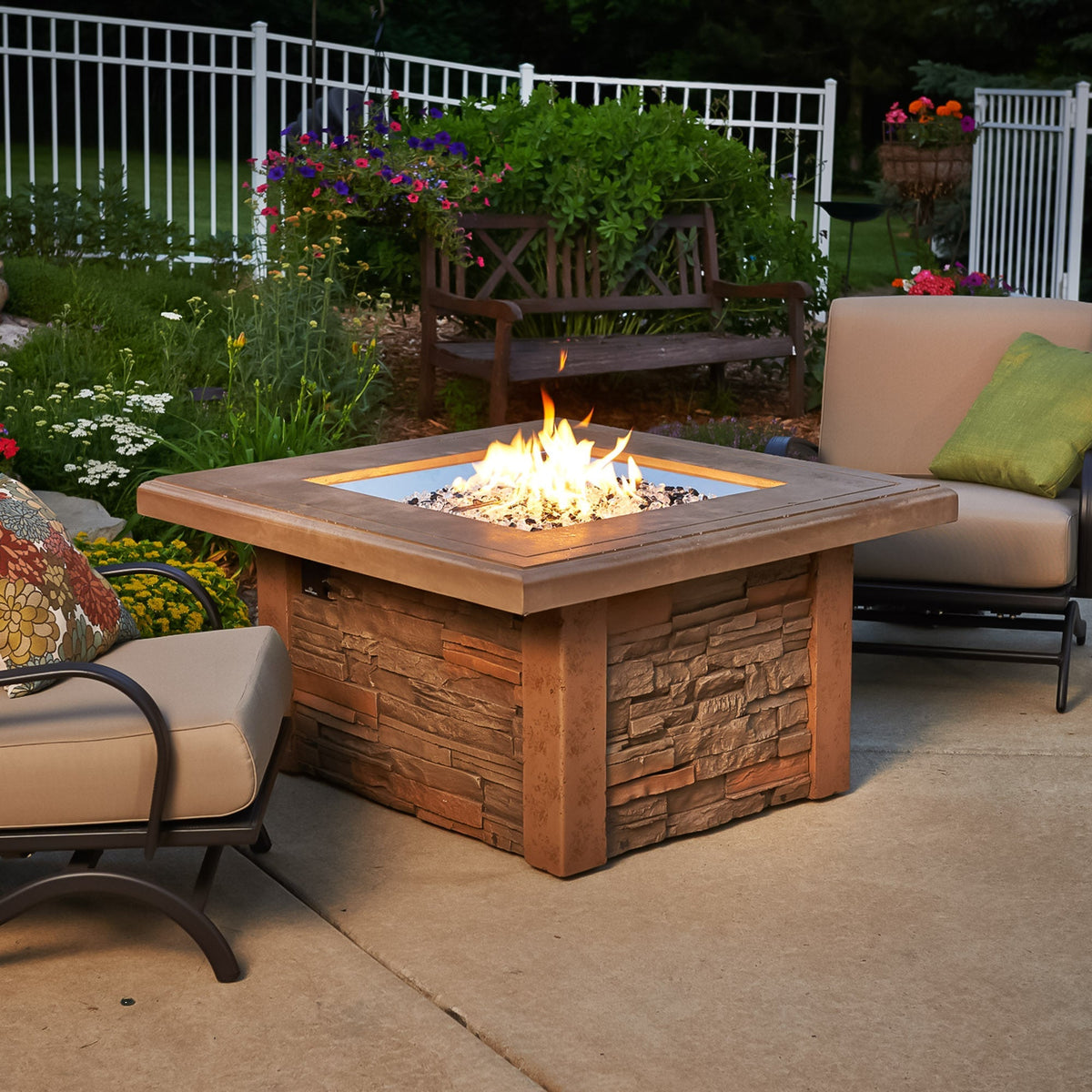 Outdoor GreatRoom Sierra Square Gas Fire Pit Table – view 6