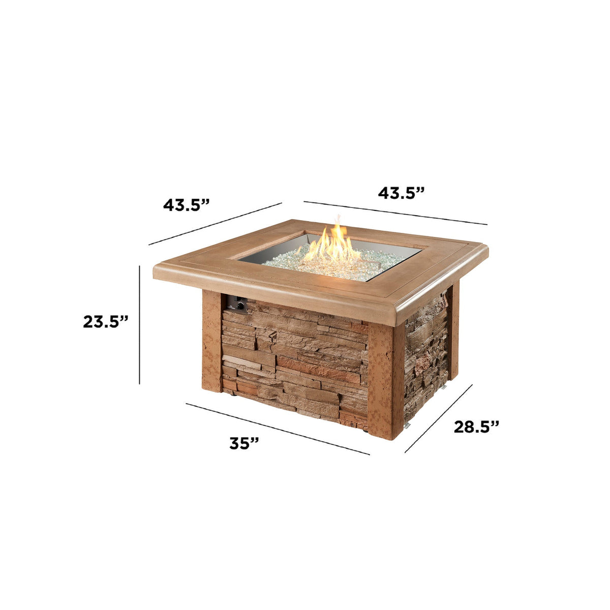 Outdoor GreatRoom Sierra Square Gas Fire Pit Table – view 5