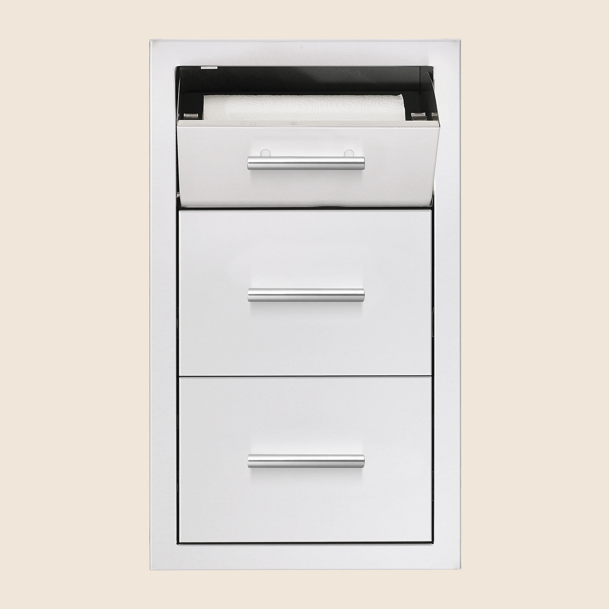 Summerset 17" Vertical 2-Drawer & Paper Towel Holder Combo w/ Masonry Frame