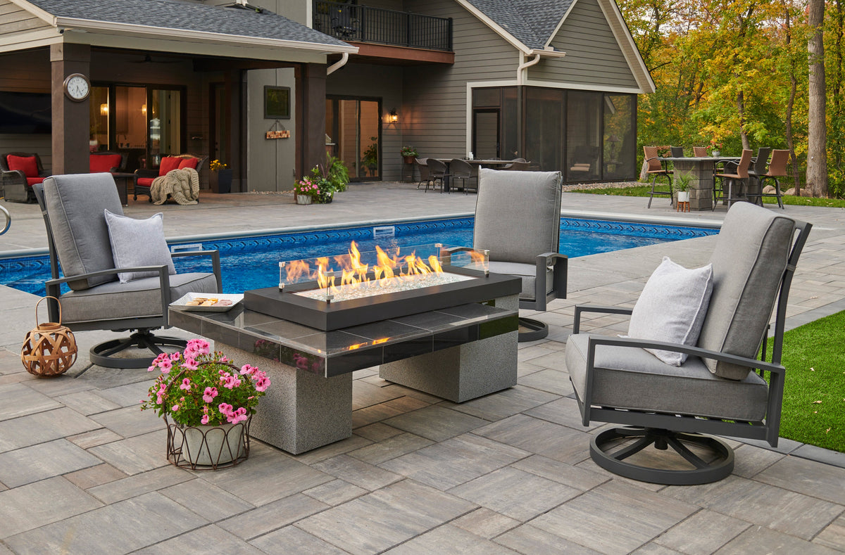 Outdoor GreatRoom Uptown Black Linear Fire Pit Table – view 7