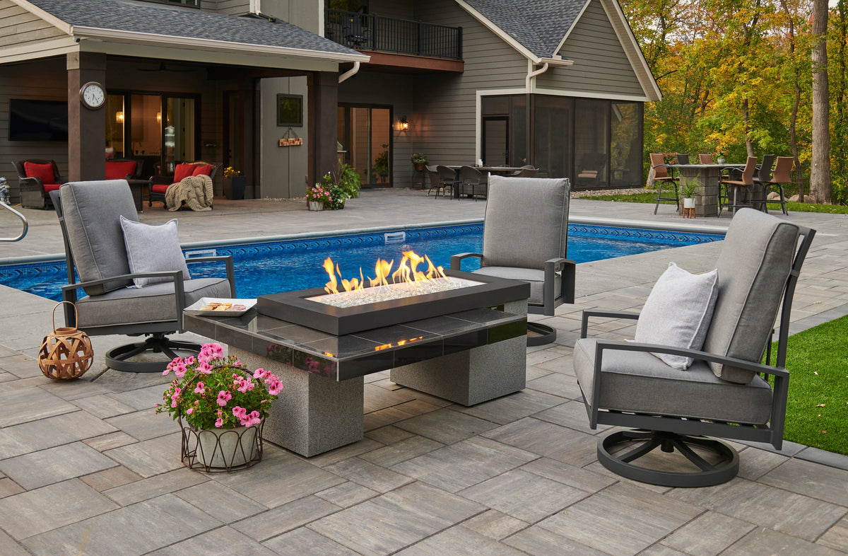 Outdoor GreatRoom Uptown Black Linear Fire Pit Table – view 6