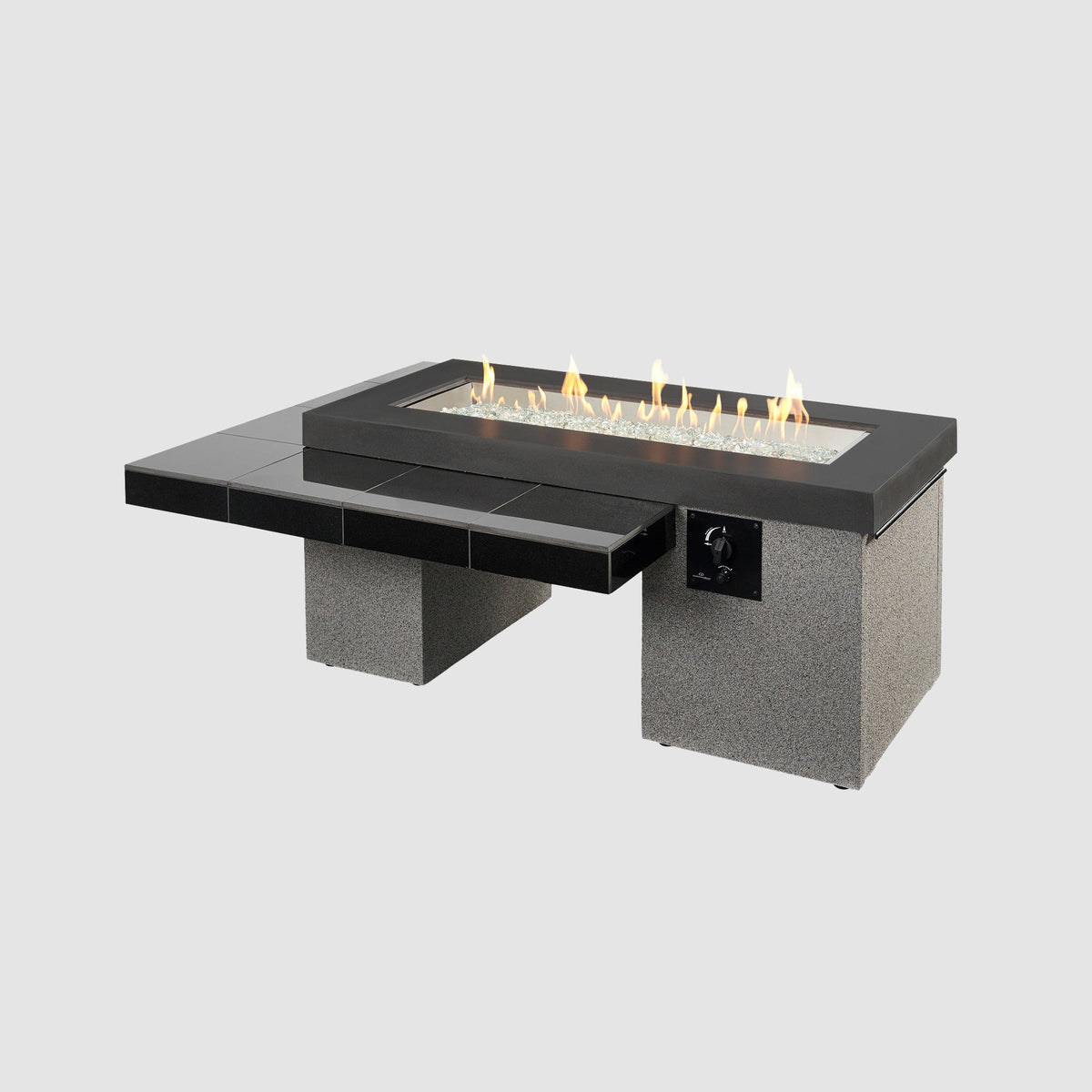Outdoor GreatRoom Uptown Black Linear Fire Pit Table