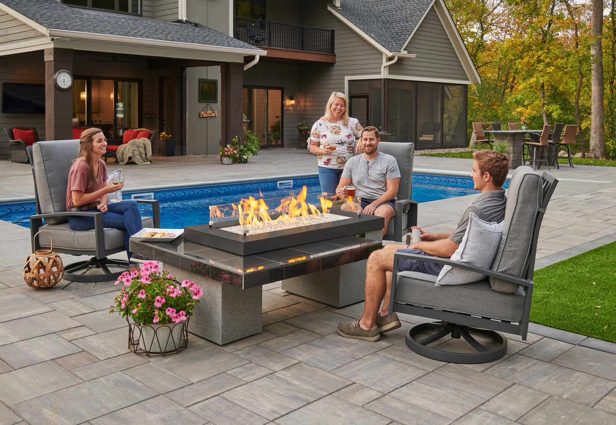 Outdoor GreatRoom Uptown Black Linear Fire Pit Table – view 8