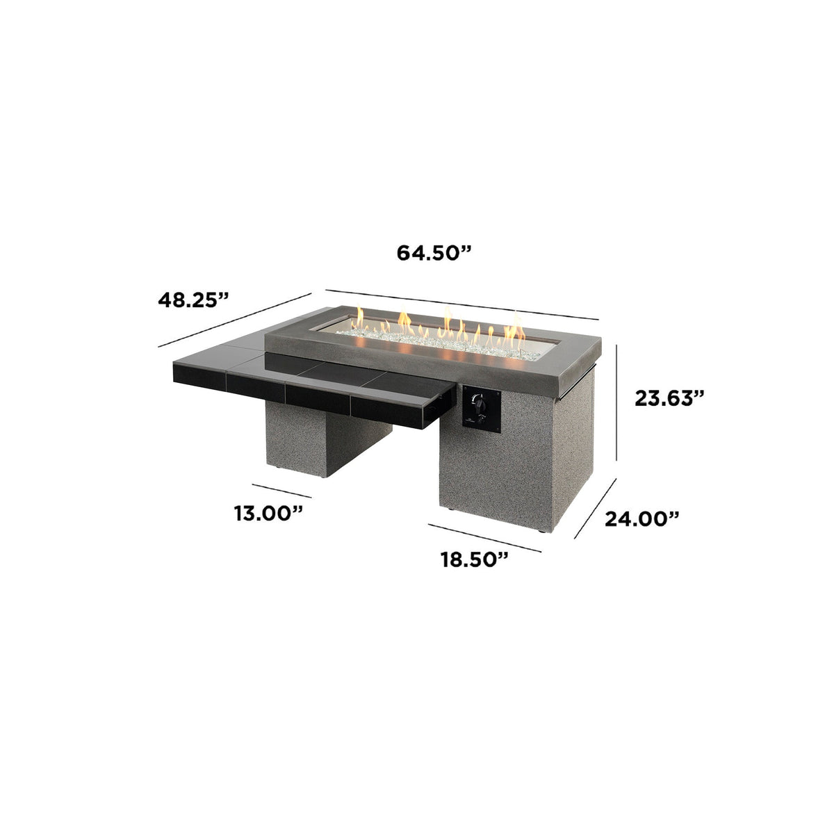 Outdoor GreatRoom Uptown Black Linear Fire Pit Table – view 5