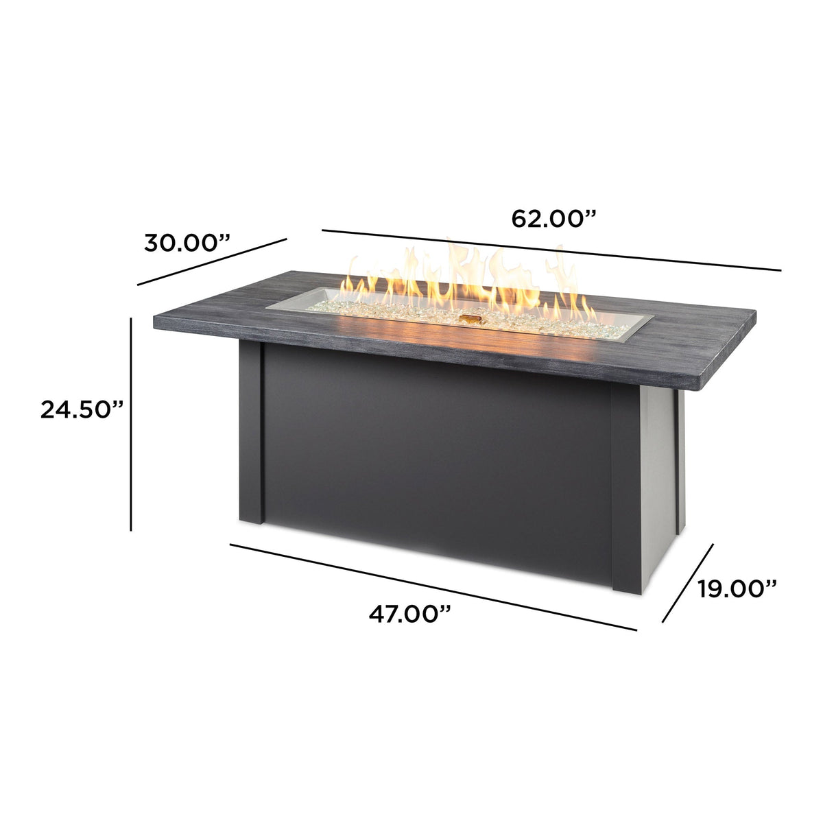 The Outdoor GreatRoom Havenwood Linear Gas Fire Pit Table 62" - view 40