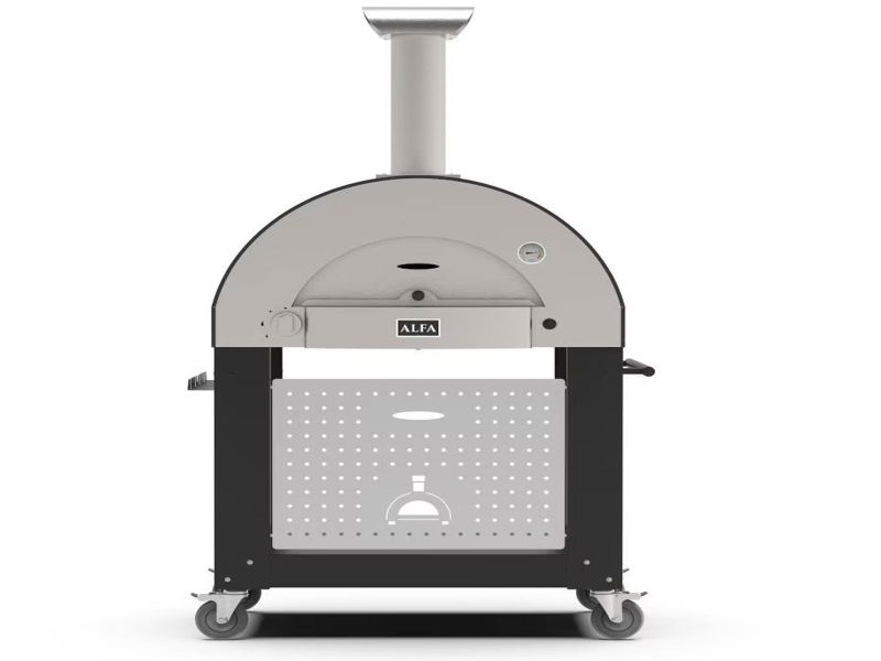 Alfa Classico 4 Pizze 43-Inch Gas Pizza Oven on Wrinkle Black Oven Base - Ardesia Grey - view 5