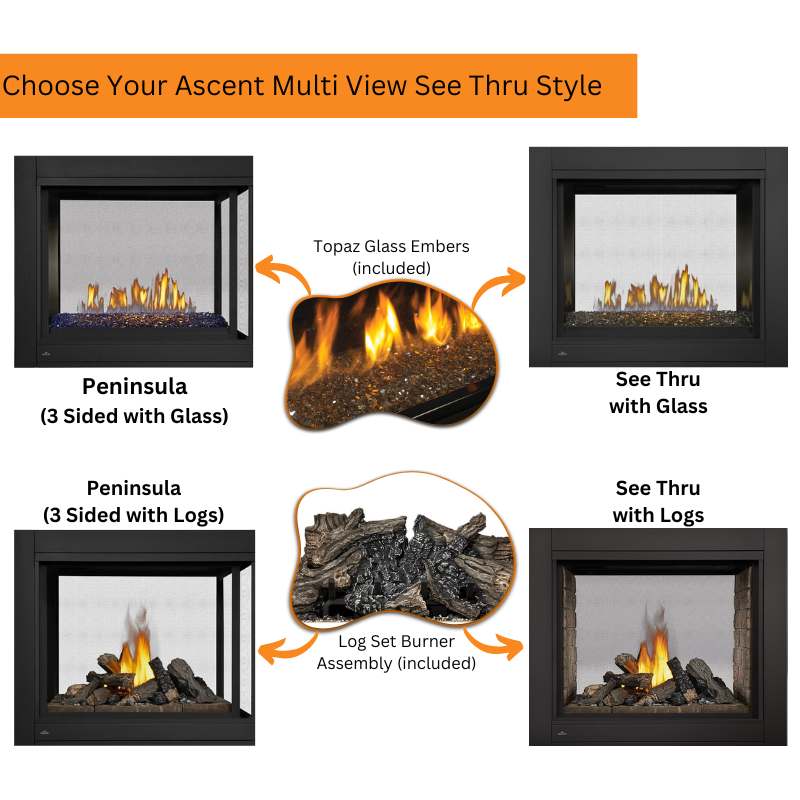 Napoleon Ascent Multi View See Thru Direct Vent Gas Fireplace | BHD4 - view 4