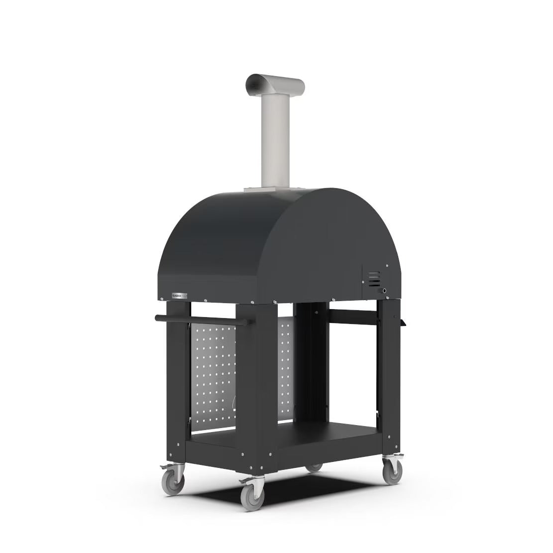 Alfa Classico 2 Pizze Freestanding Gas Ardesia Grey Pizza Oven on Wrinkle Black Cart - view 6