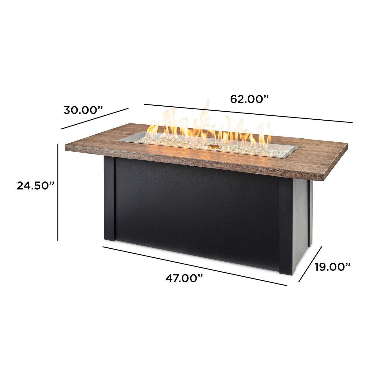 The Outdoor GreatRoom Havenwood Linear Gas Fire Pit Table 62" - view 30