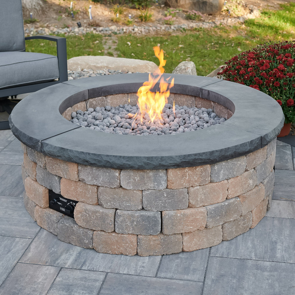 The Outdoor GreatRoom Concrete Top for Round Bronson Block Gas Fire Pit Kit (4 Pieces Total) - More colors - view 4