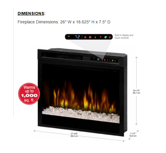 Dimplex Nova 28" Multi-Fire XHD Plug-in Electric Firebox - Acrylic Ember Media Bed, XHD28G - view 5