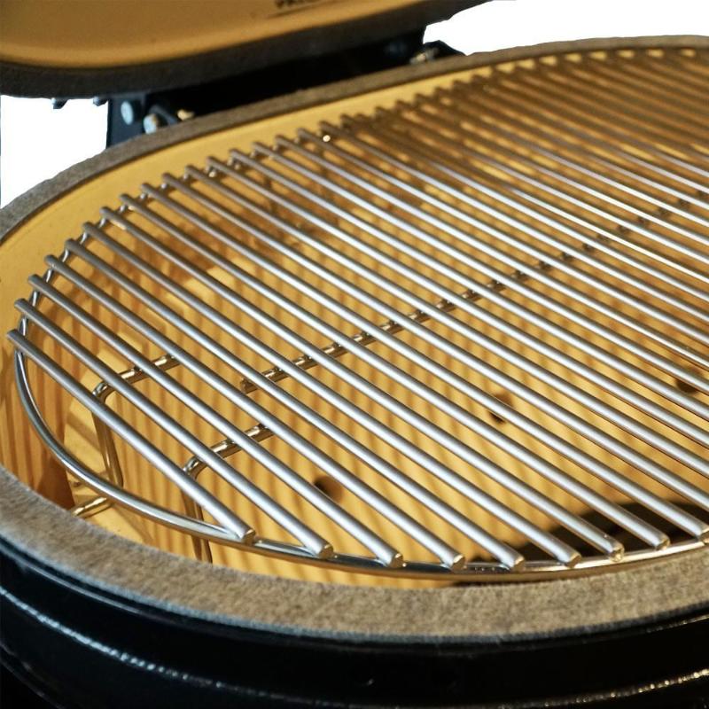 Primo Oval XL 400 Ceramic Kamado Charcoal Grill with Cart Shelves or Cypress Countertop Table