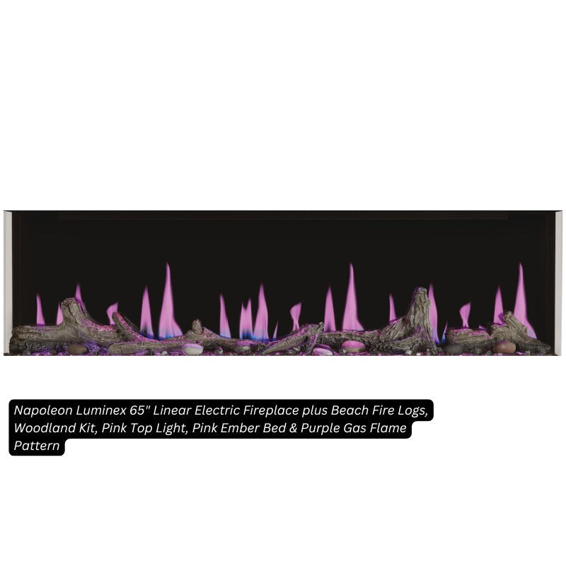 Napoleon Luminex 65" Linear Electric Fireplace | NEFL65LCD-3SV - view 22