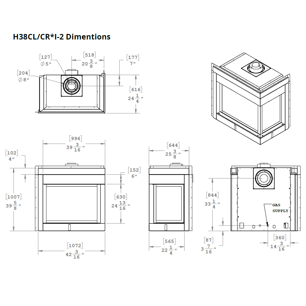 Montigo Divine Multi-Sided 38 Contemporary Corner Direct-Vent Gas Fireplace - HL38C - view 5