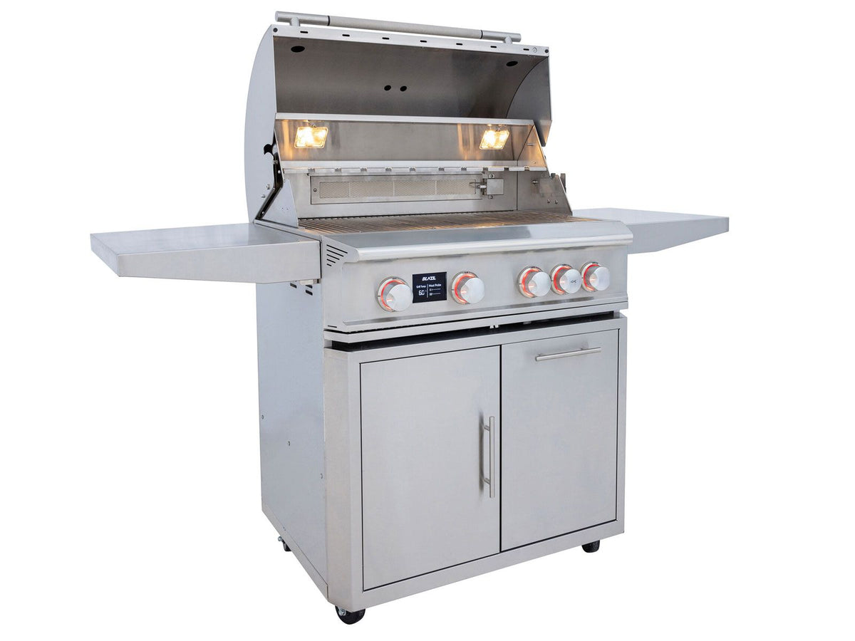 Blaze LTE PRO 32-Inch 4-Burner Gas Grill With Rear Infrared Burner & Rotisserie with Cart