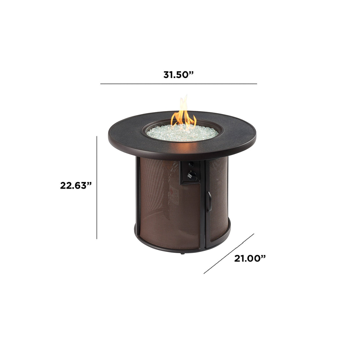 The Outdoor GreatRoom Stonefire Round Gas Fire Pit Table - view 5