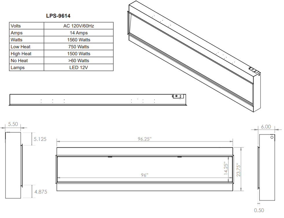 Modern Flames Landscape Pro Slim 80 Inch Built-In Electric Fireplace Recessed Linear Firebox