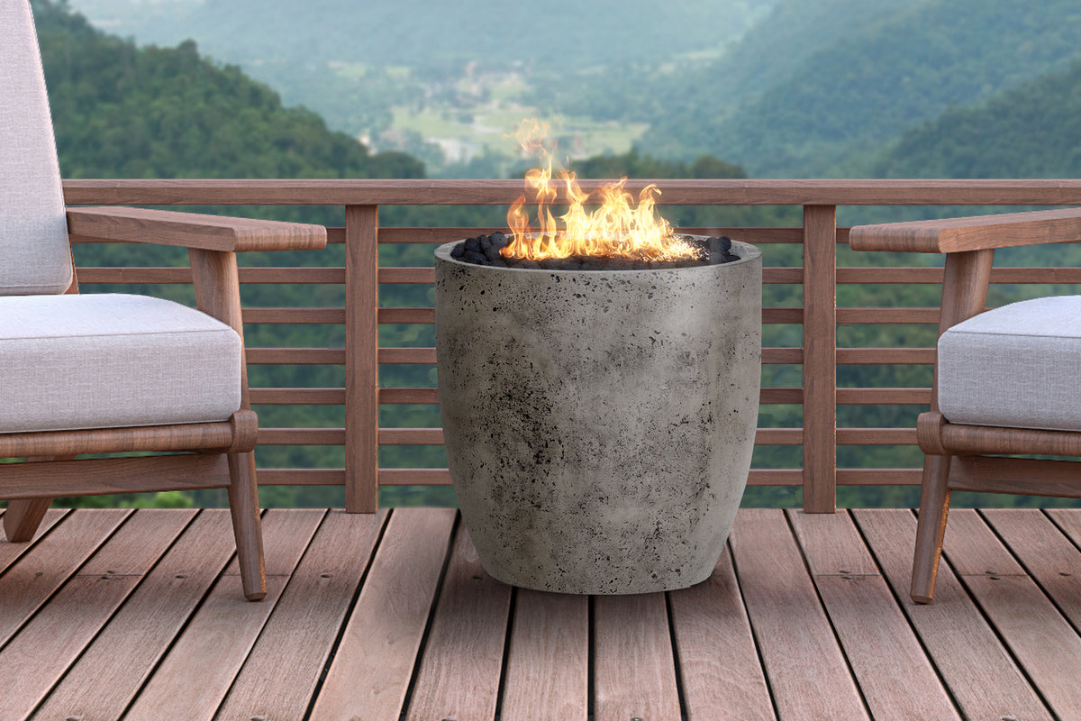 XO Appliance Fire pot 24" Natural gas fired GFRC (XO-XOFPOT24LS) – view 4