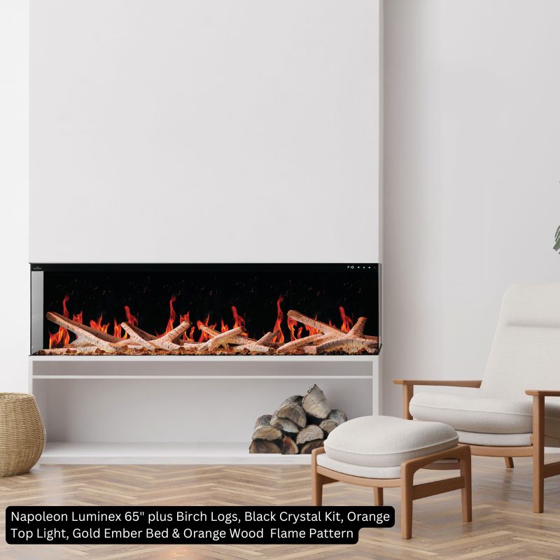 Napoleon Luminex 65" Linear Electric Fireplace | NEFL65LCD-3SV - view 3