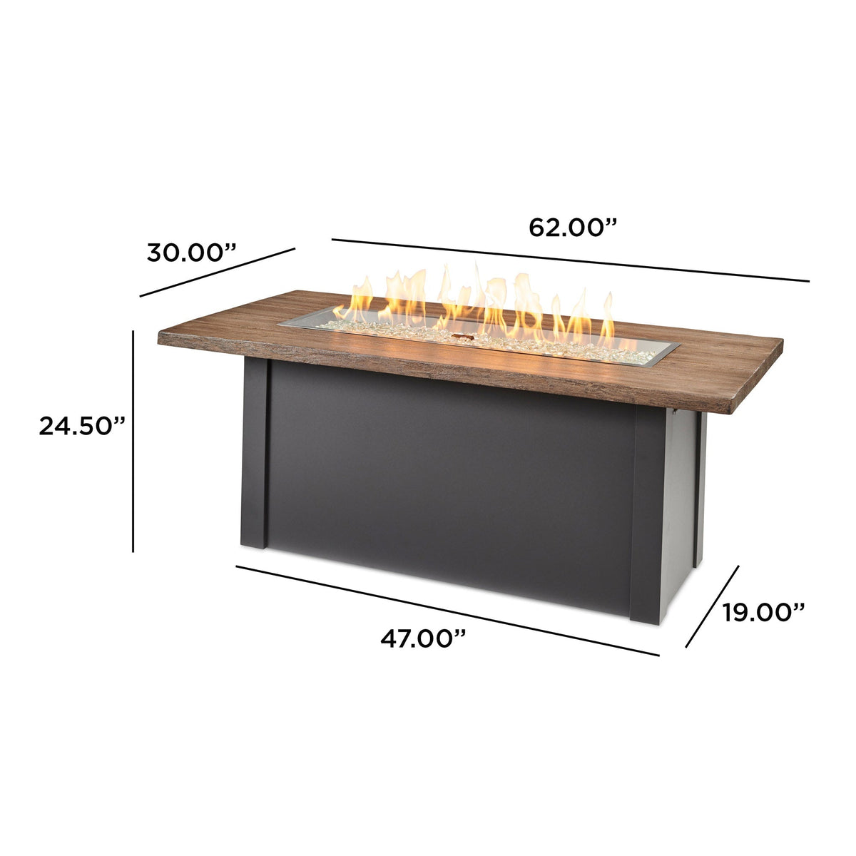 The Outdoor GreatRoom Havenwood Linear Gas Fire Pit Table 62" - view 8