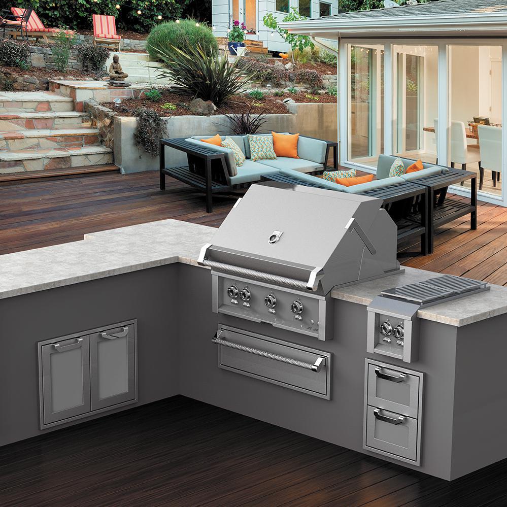Hestan | 36” Gas Grill with Rotisserie on a Double Door Tower Cart - view 2