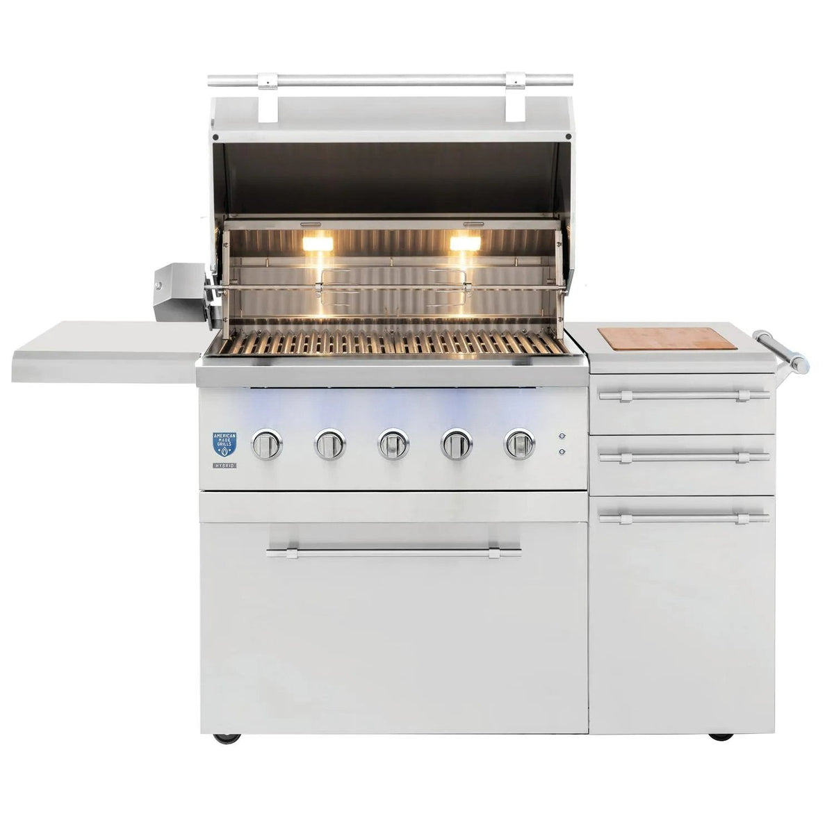 American Made Grills Muscle 42-Inch Freestanding Hybrid Propane Grill with Cart - MUSFS42-LP