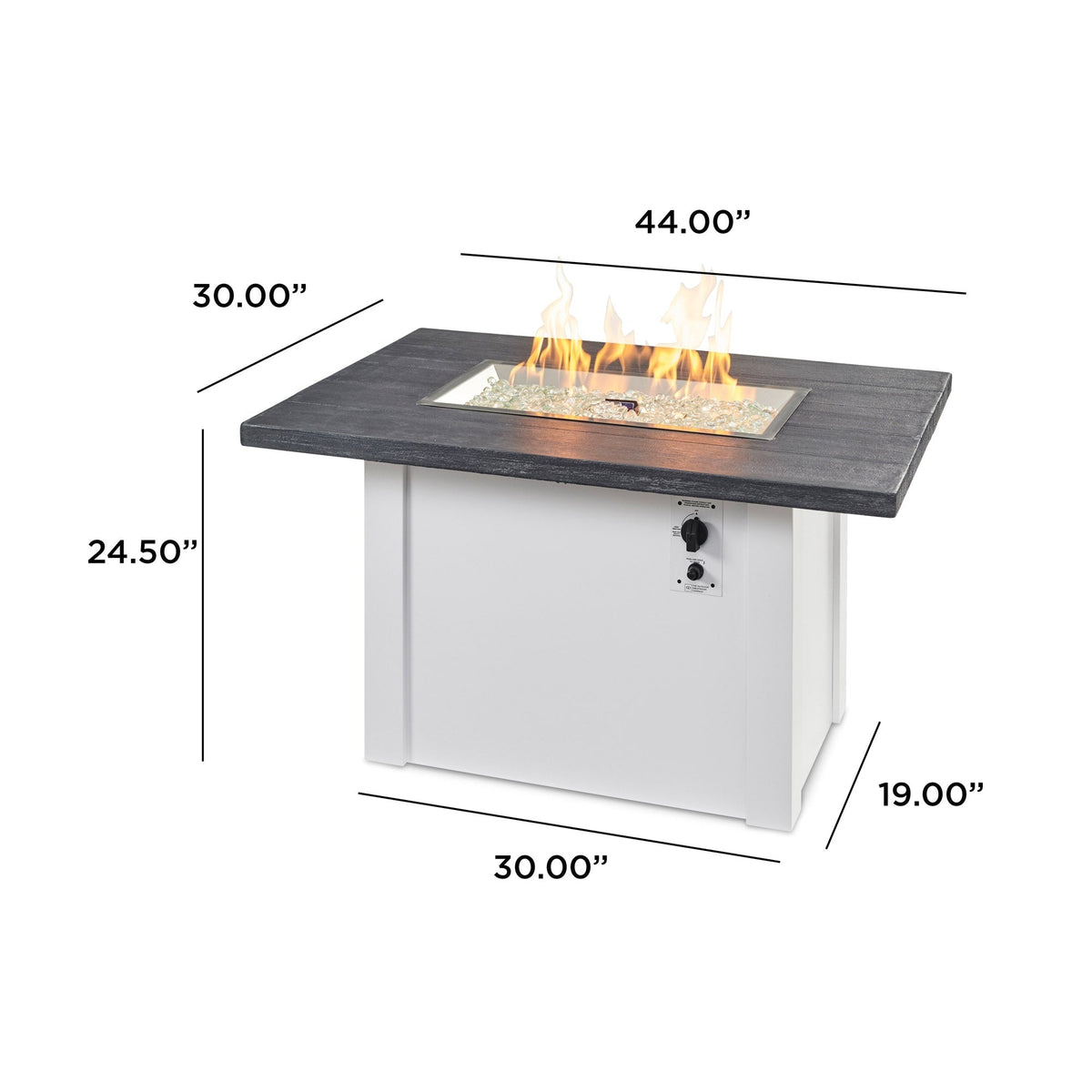 The Outdoor GreatRoom Havenwood Rectangular Gas Fire Pit Table 44" - view 38