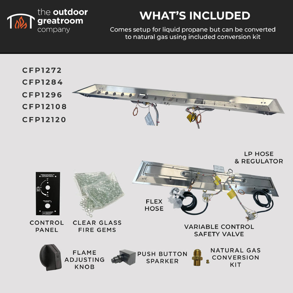 The Outdoor GreatRoom Crystal Fire Plus Linear Gas Burner - view 13