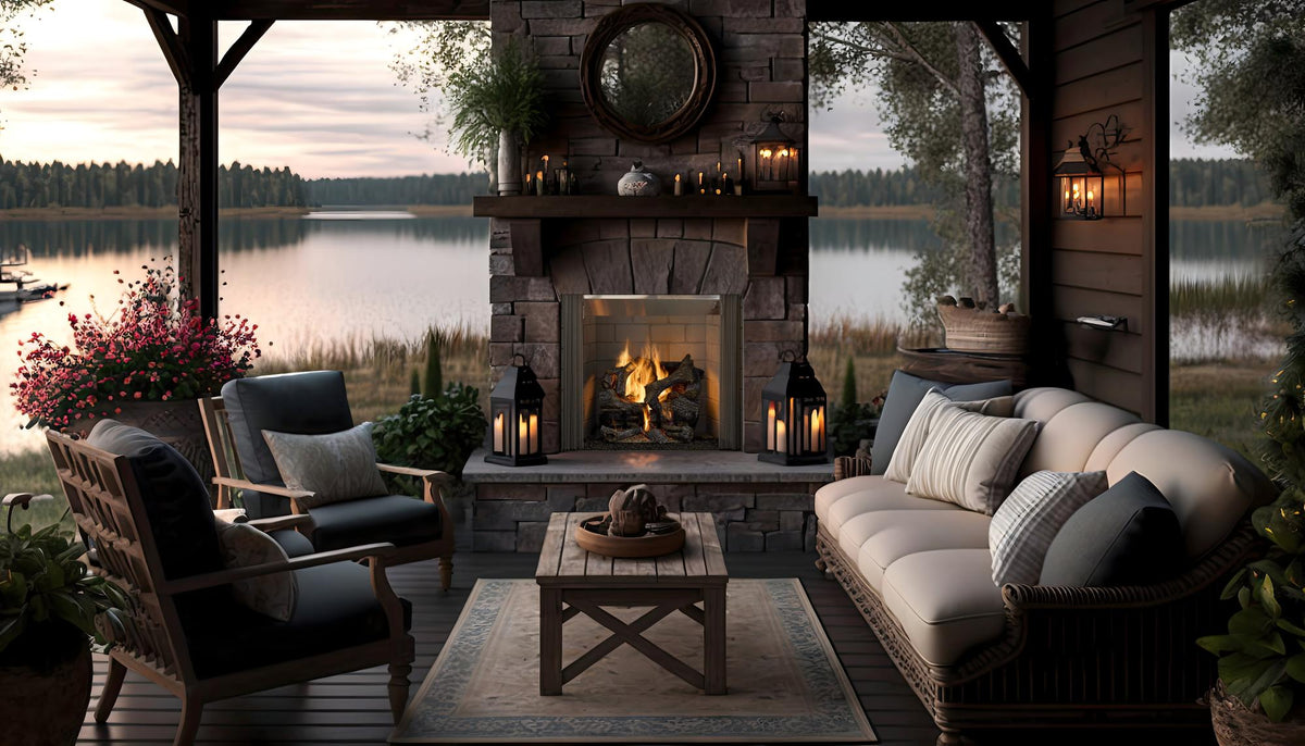 Outdoor Lifestyles Castlewood 50" Outdoor Wood-Burning Fireplace (ODCASTLEWD-50)