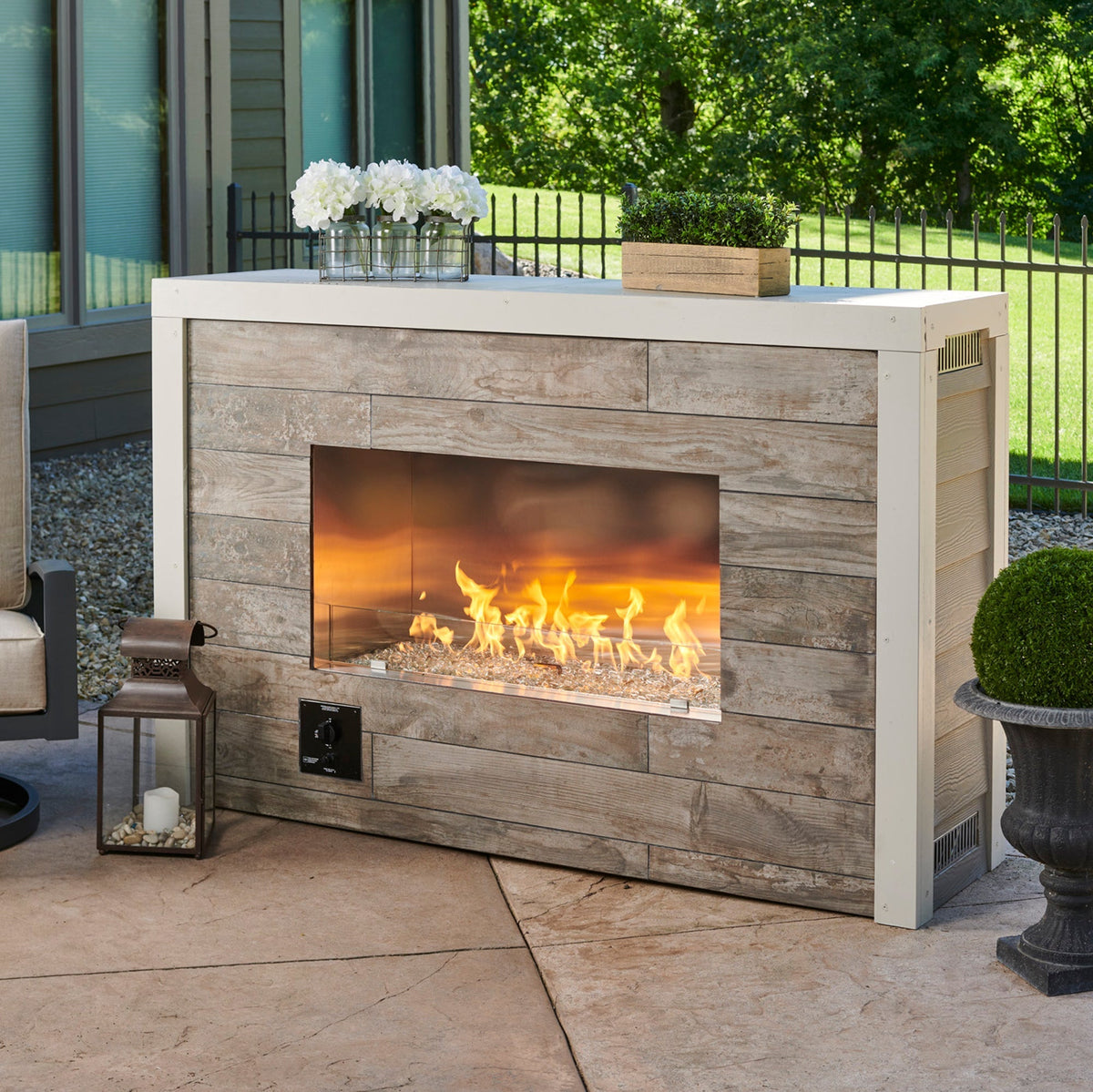 The Outdoor GreatRoom Company Single Sided Ready To Finish Linear Gas Fireplace
