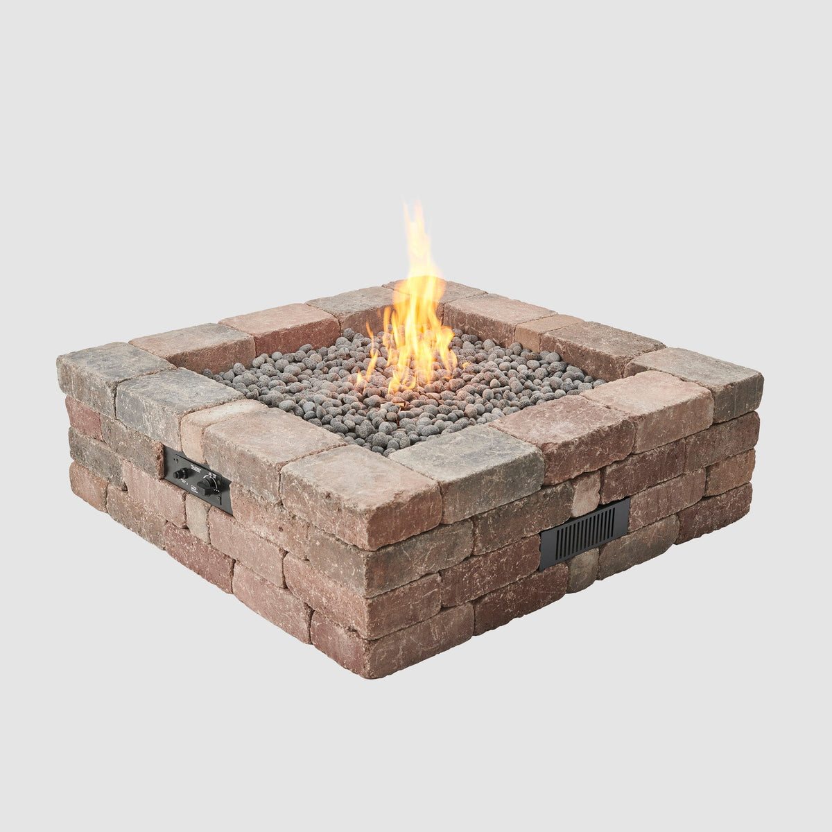 The Outdoor GreatRoom Bronson Block Square Gas Fire Pit Kit